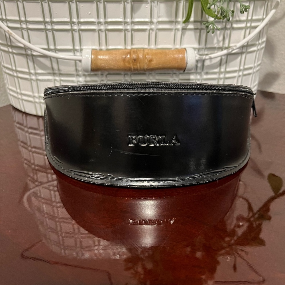 Furla Black Leather Sunglasses Case